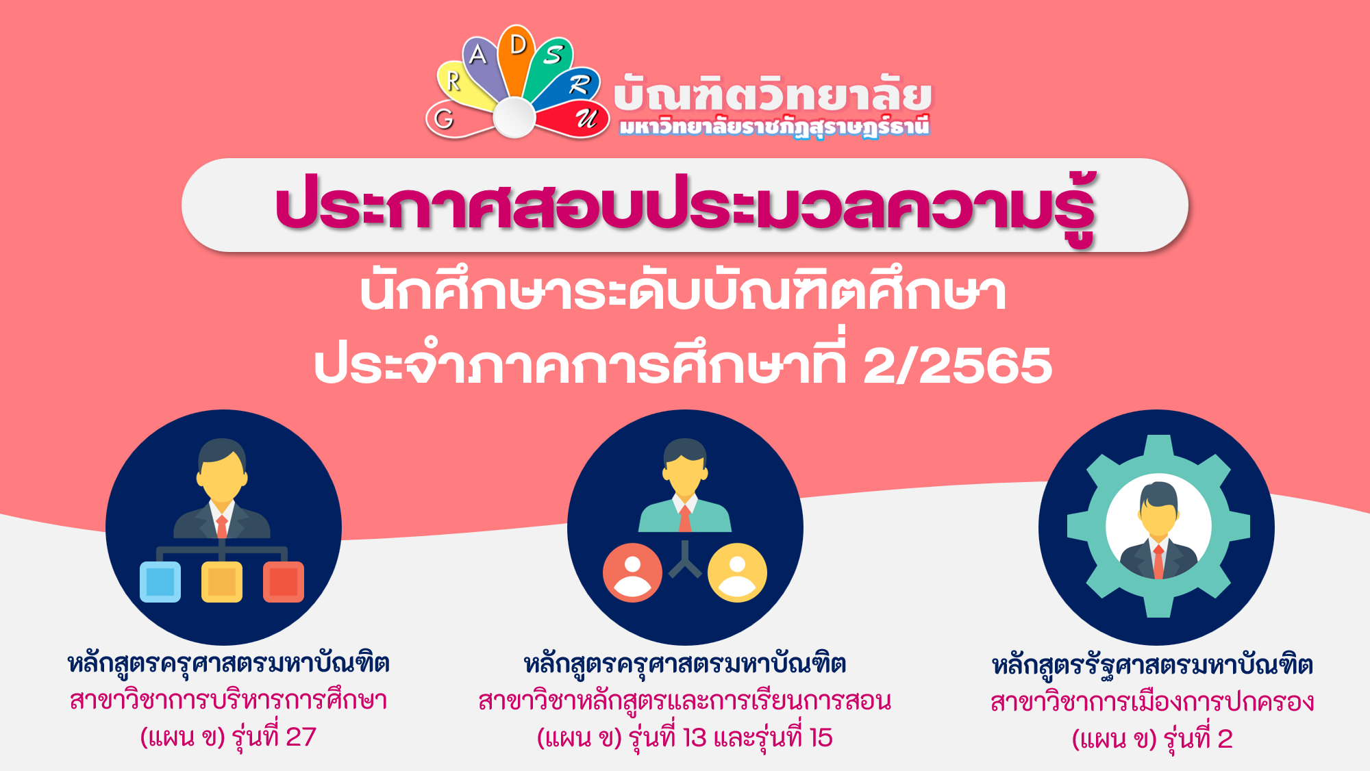 📣ประกาศสอบประมวลความรู้นักศึกษาระดับบัณฑิตศึกษา ประจำภาคเรียนที่ 2/2565 